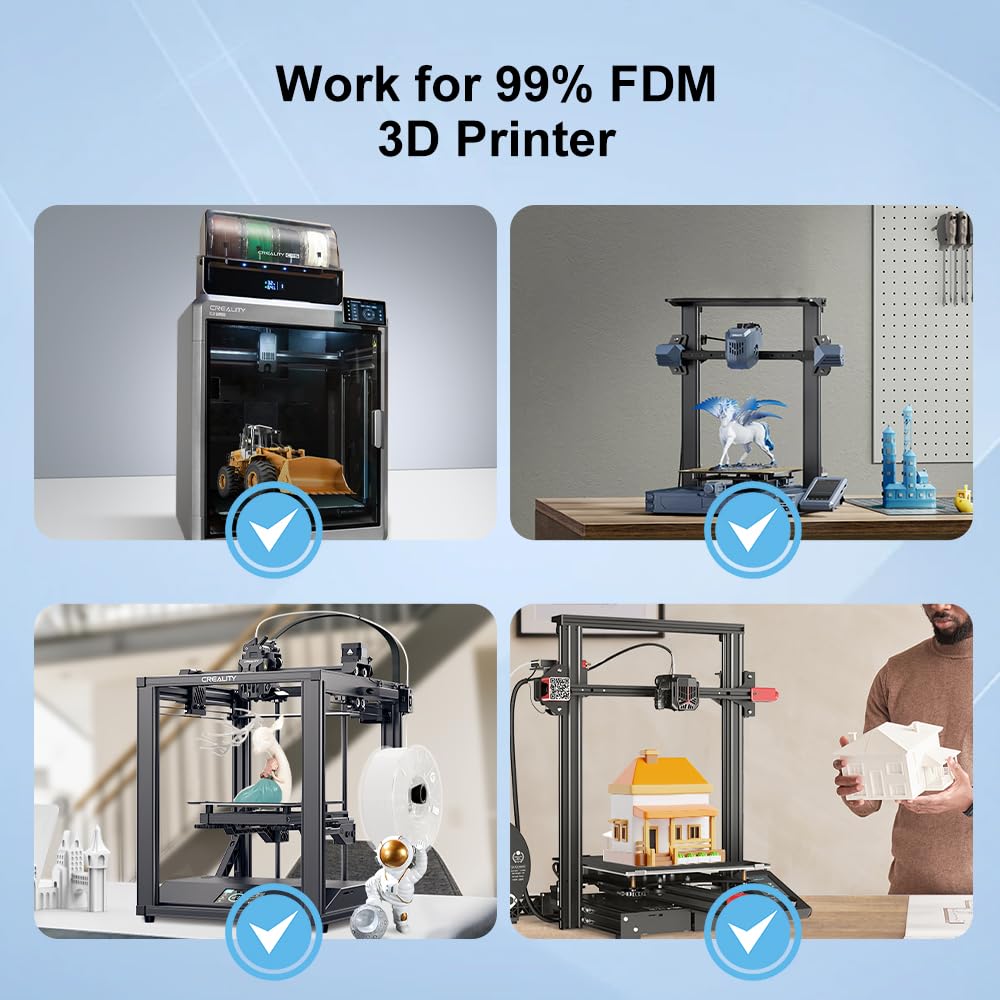 Creality Hyper PLA Filament 1.75mm, RFID 3D Printer Filament for High Speed 30-600mm/s, PLA Filament Support CFS, Fits for K2 Plus Combo and Most 3D Printers 1kg(2.2lbs)/Spool