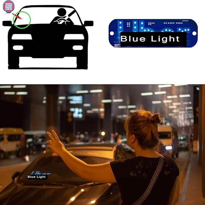 Car Window Light Up Signled Light Sign for Car,USB LED Light Signal for Drivers,Glow Sign for Vehicle Dash,Applicable to All 5v Cars, Such As Cars, Trucks, Suvs, Rvs and Other Models (Pink+Blue)