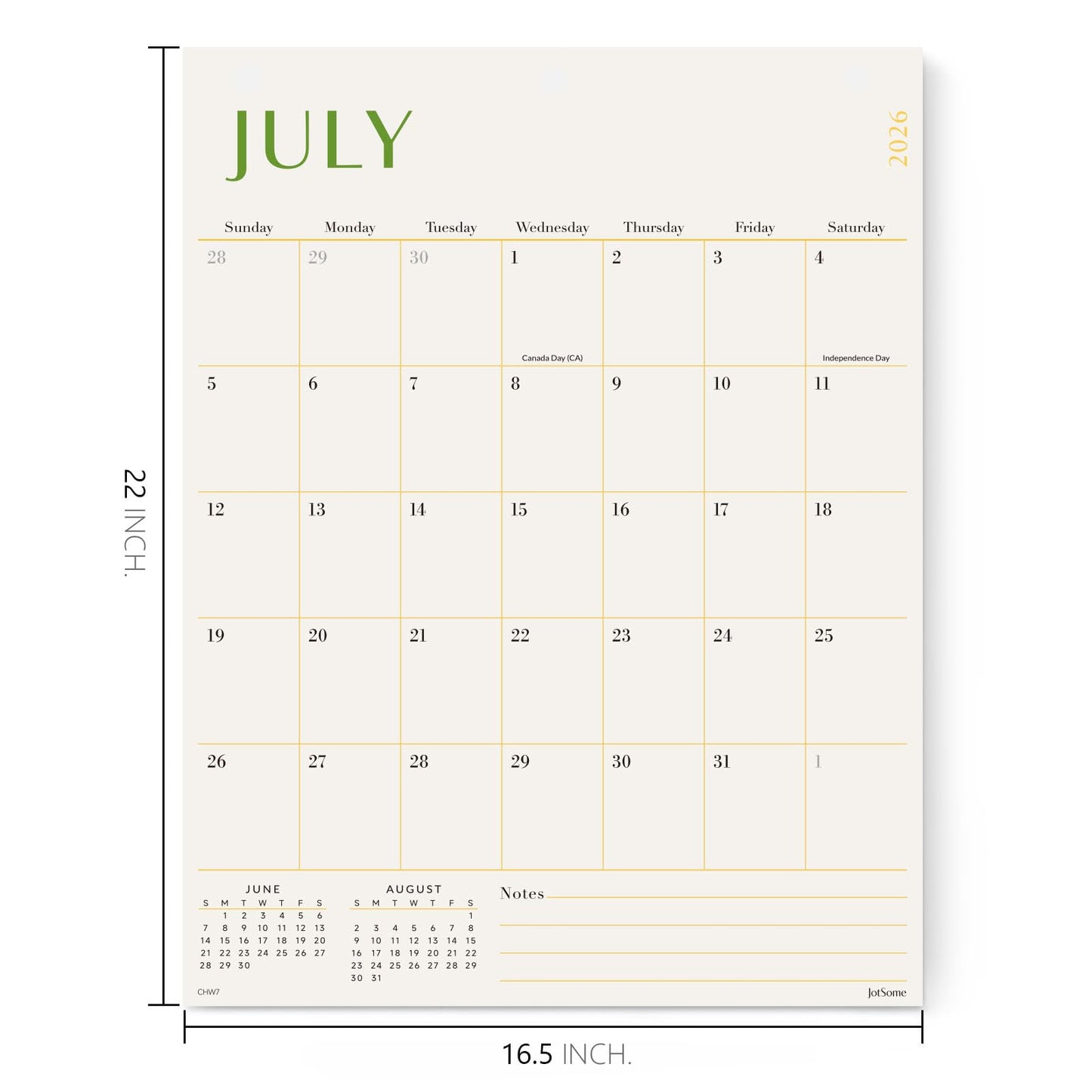 Jotsome Large Wall Calendar 2026-2027, Large Monthly Wall Calendar From Now to Jun 2027 17 x 22 inch in Home and Office for Easy Organizing