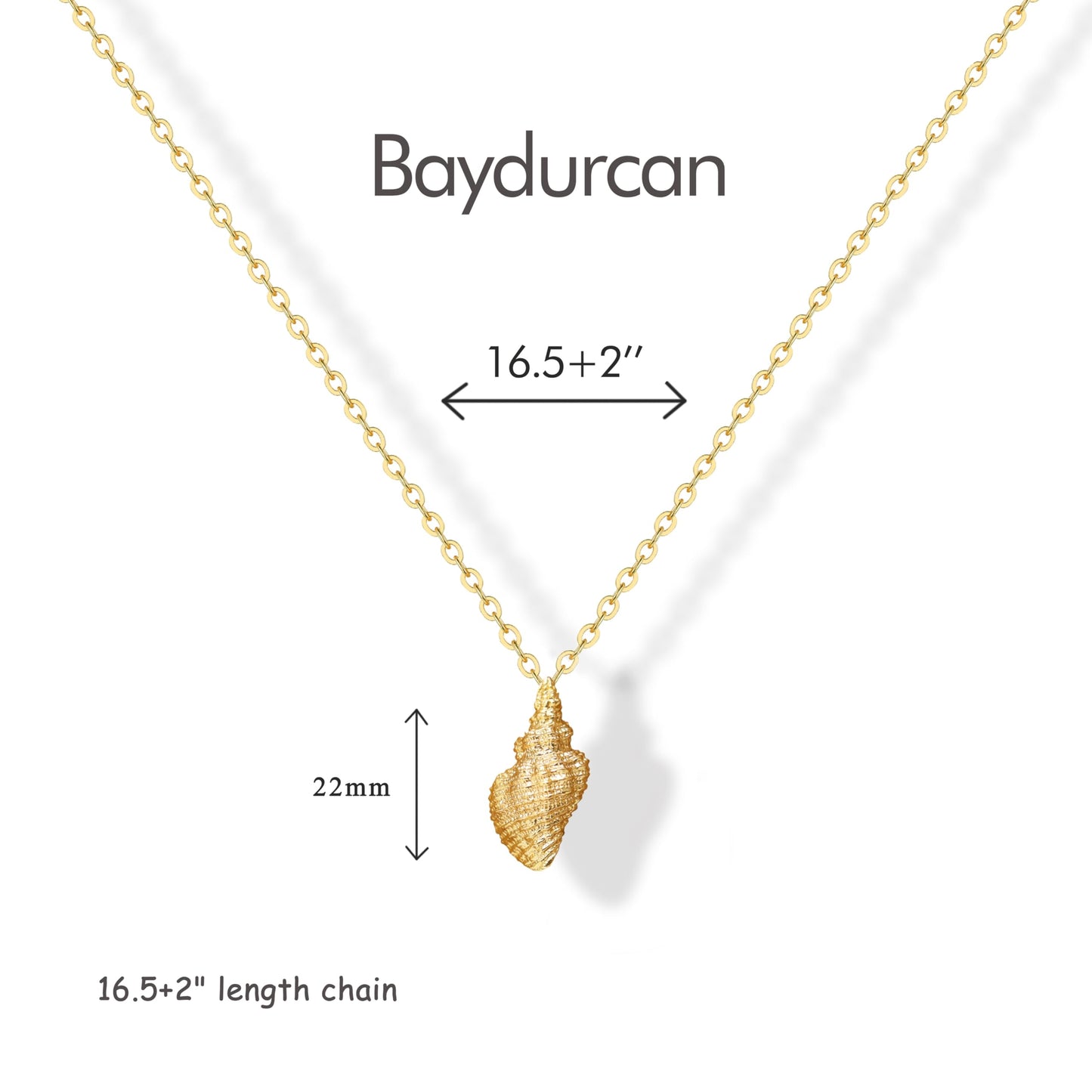 Baydurcan Gold Seashell Necklace Shell Necklaces for Women Gold Shell Necklace Encouragement Gifts for Women (Seashell)