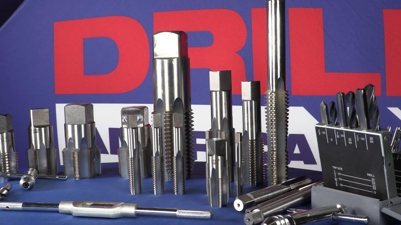Drill America m8 x 1 High Speed Steel 4 Flute Hand Tap Set, DWT Series