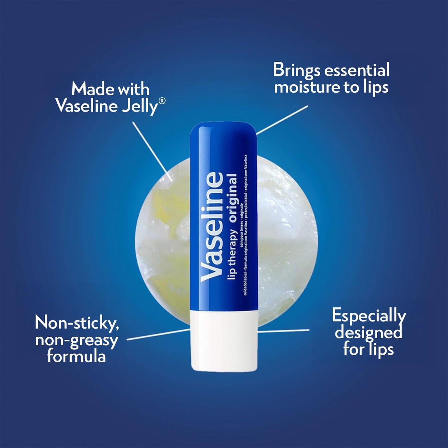 Vaseline Original Healing Jelly 2-Pack – Skin Protectant with 100% White Petrolatum + Original Lip Therapy for Soft, Smooth Lips
