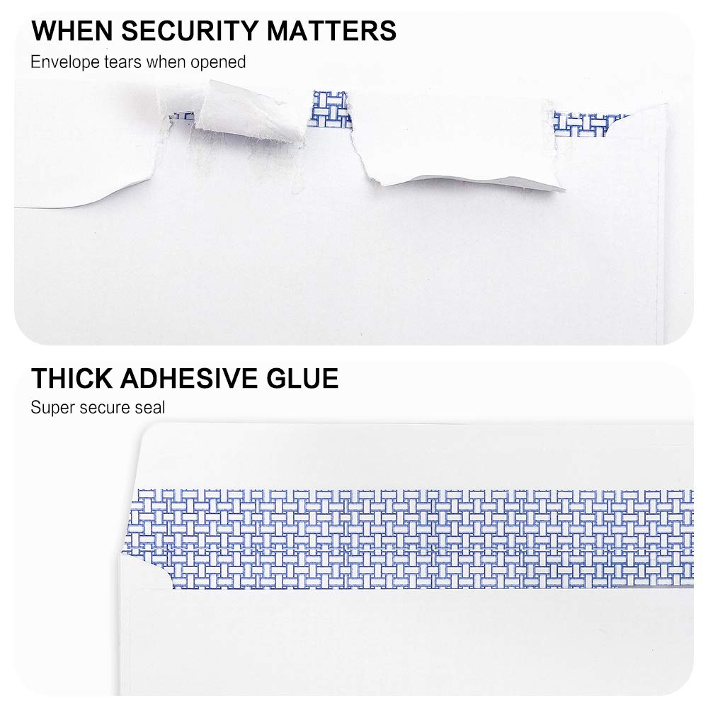 #9 Double Window Security Envelopes, HERKKA No.9 Double Window Business Envelopes Designed for Quickbooks Invoices and Business Statements - Number 9 Size 3 7/8 Inch X 8 7/8 Inch - 24 LB - 500 Pack