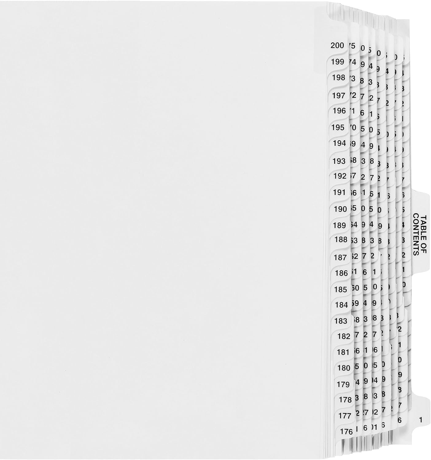 Exhibitindexes® Side Collated Exhibit Tabs - AVE Style Bold Font Made in The USA | Letter Size - 1-200 - Sets