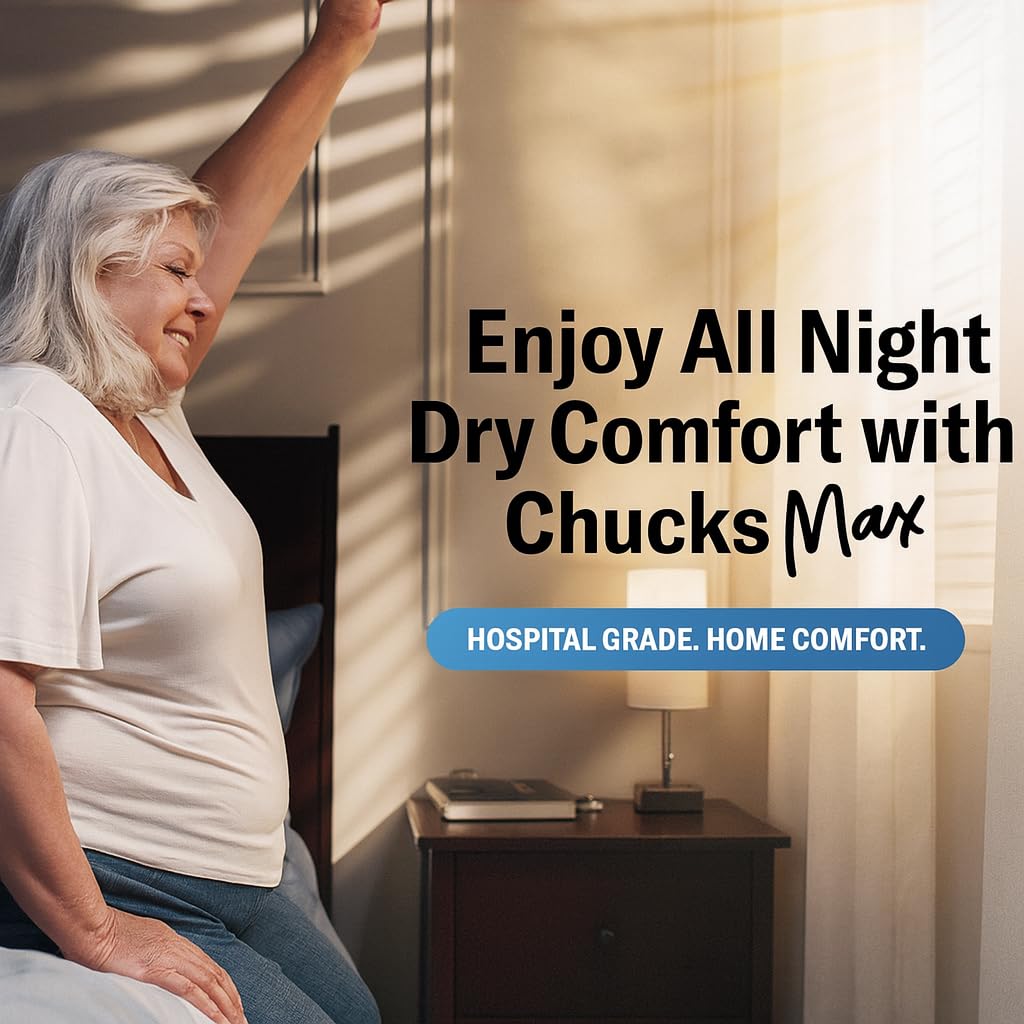 Chucks® MAX Hospital Bed Pads Disposable Adult 30 x 36 Breathable Incontinence Pads - XX-Large Pee Pads for Adults - Heavy Duty 10X Absorbency Underpads - 400 Lbs. Patient Repositioning [26 Count]