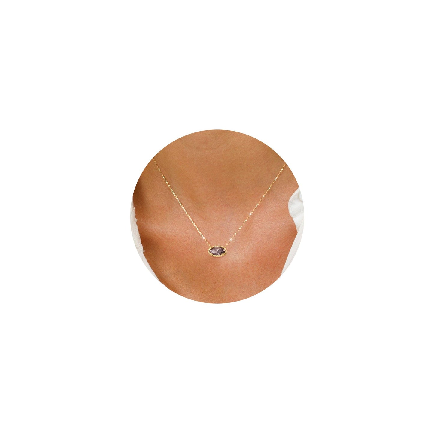 TLY Gold Necklace for Women 14k Gold Plated Dainty Gemstone Pendant Necklace Red Rose Quartz Black Emerald Green Blue Prom Choker Necklace Birthday Wedding Bridesmaid Necklace Mothers Day Jewelry gifts