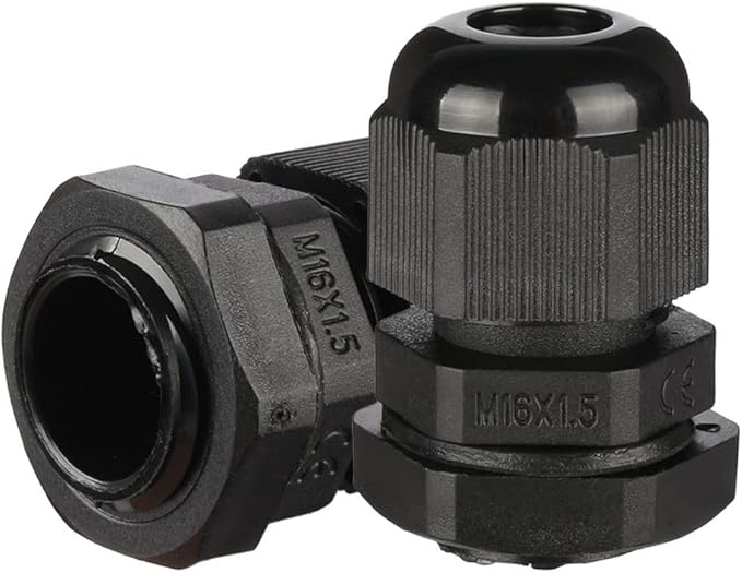 uxcell 10Pcs M16 Waterproof IP68 Nylon Cable Gland Joint Adjustable Locknut for 4mm-8mm Dia Cable Wire