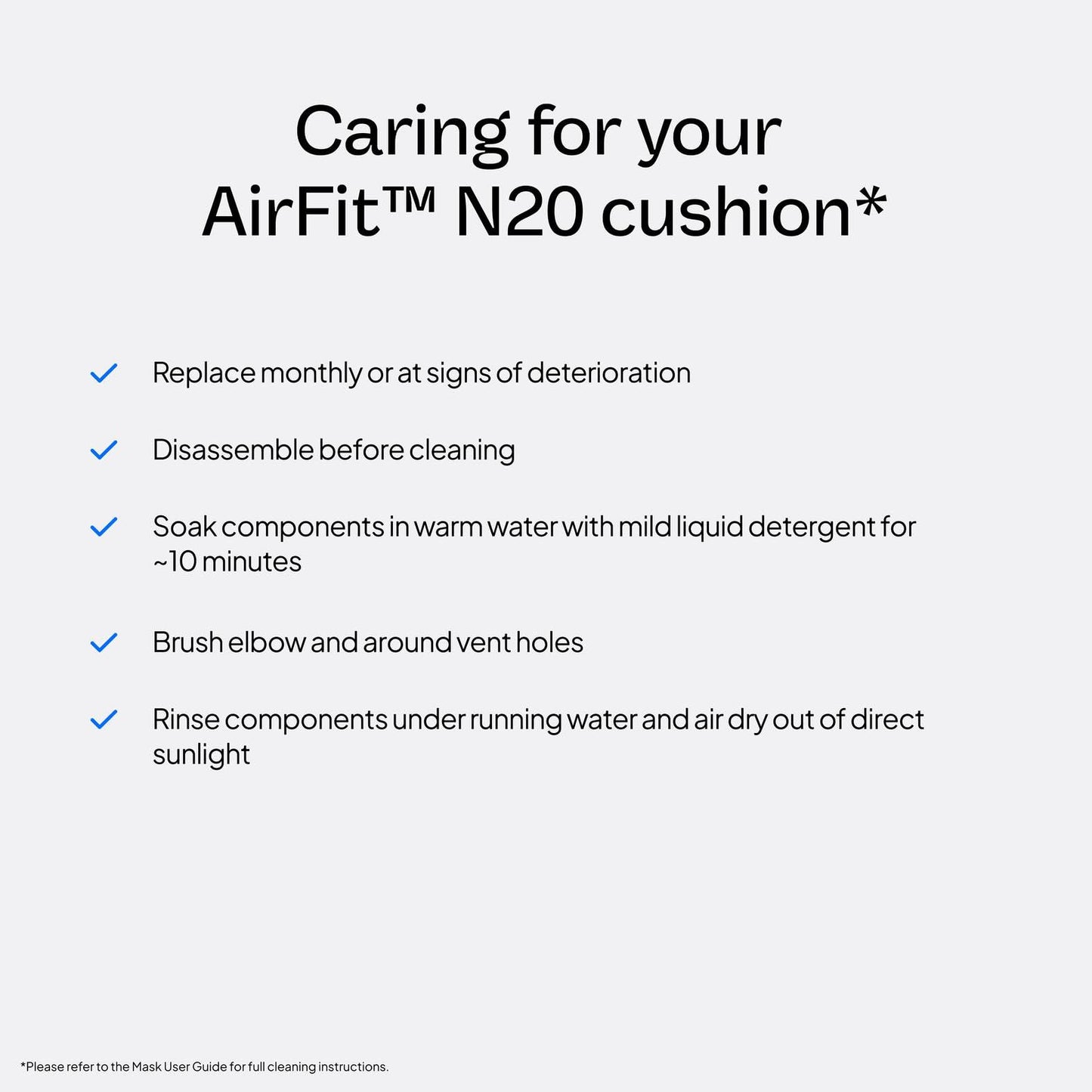 ResMed AirFit N20 Cushion - Nasal CPAP Mask Cushion Replacement - InfinitySeal Design - Soft Silicone - CPAP Accessories - Large. Frame System and Full face Cushion are not Included.