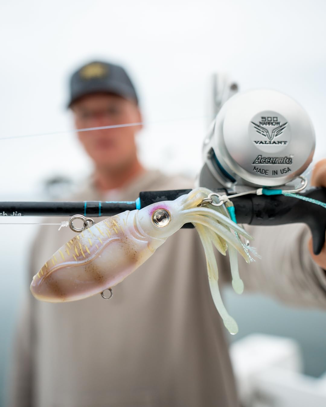 Nomad Design Squidtrex Patented Vibrating Fishing Lure- Scent Added TPE Soft Plastic Lure for Saltwater w/Strong BKK Assist Hooks, Fishing Bait that Catches Many Species, 95mm 3 3/4" 1oz- Aqua Ghost