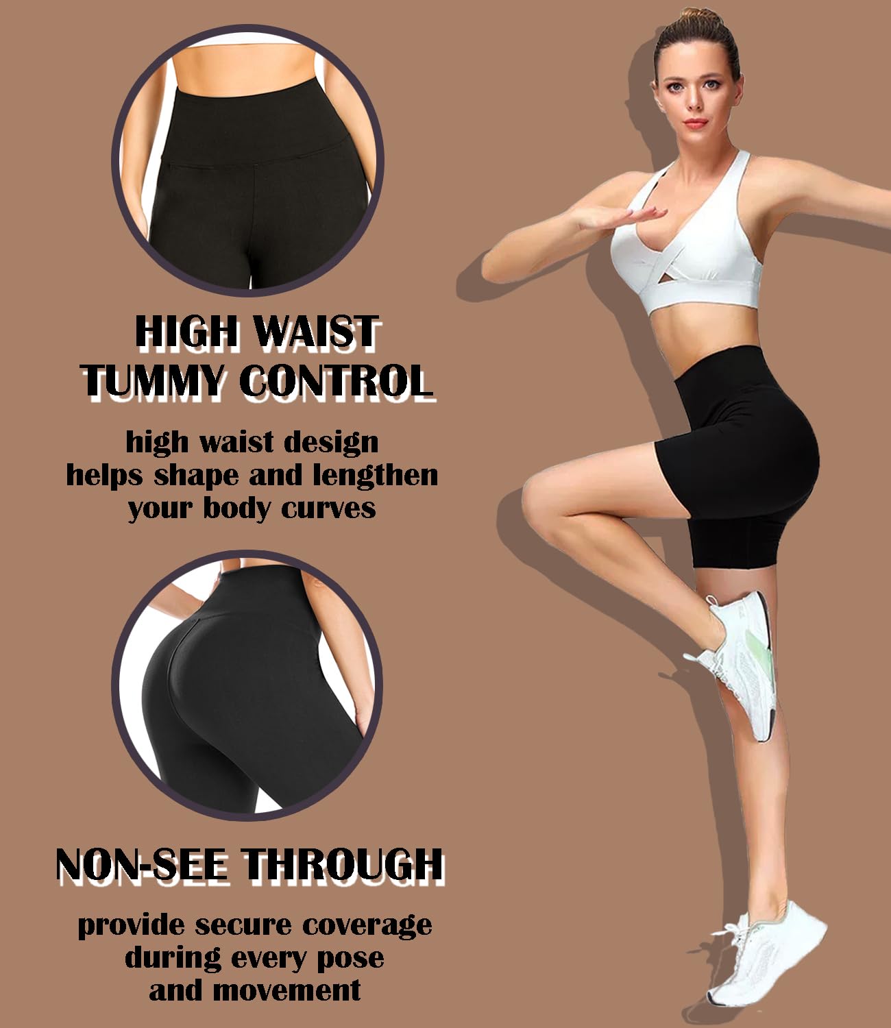 FULLSOFT 3 Pack High Waisted Biker Shorts for Women 5" Black Workout Yoga Athletic Spandex Womens Gym Shorts Running Dance Casual Home Outdoors Swim Shorts Gifts(Black,Dark Grey,Navy Blue,2XL-3XL)