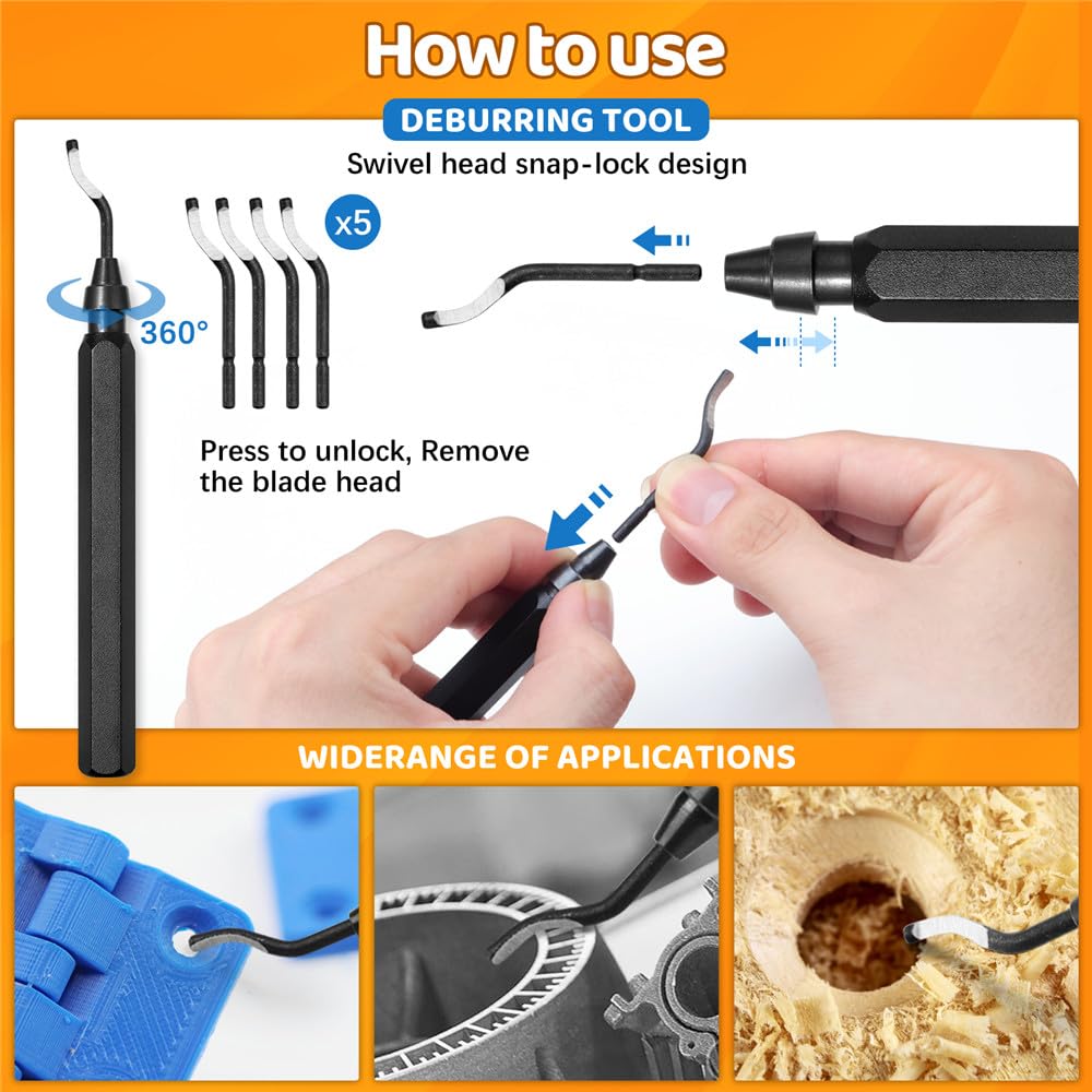 50Pcs 3D Printer Tool Kit & Accessories for All FDM/SLA Printers, Includes Nozzle Cleaning Kit, Scraper, Deburring Tool, Files, Brushes - Complete Starter Kit with Case