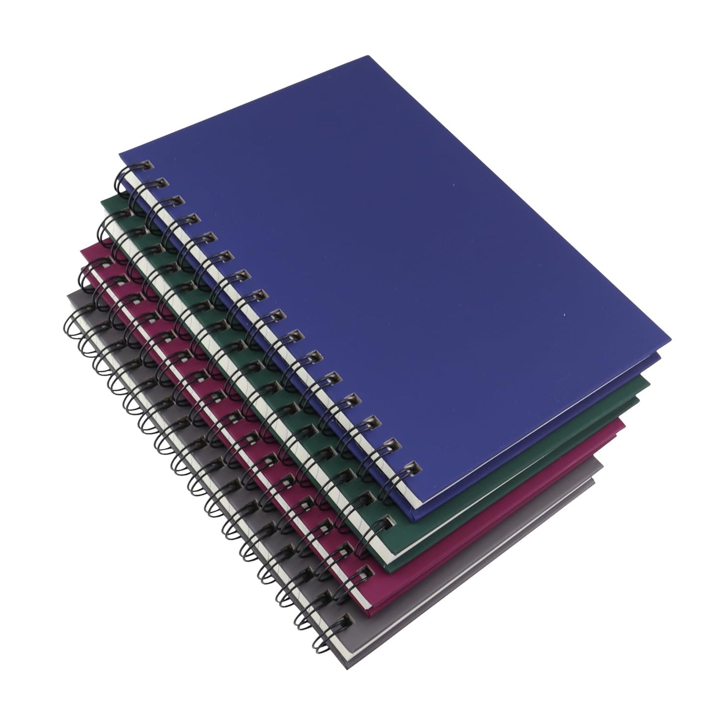 Aacehlh Spiral Notebook Journal,4 Pack A5 Hardcover Spiral Notebooks,5.7" x 8.5",160 Pages,100gsm Paper,College Ruled Journals for Study and Notes (Red, Green,Blue,Grey)