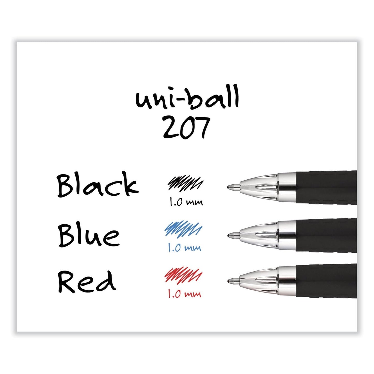 Advantage Gifts 207 Impact RT Retractable Gel Rollerball Pen, Bold Point (1.0mm), Red Ink, 6 Count, Bundle with Plastic Reusable Pouch