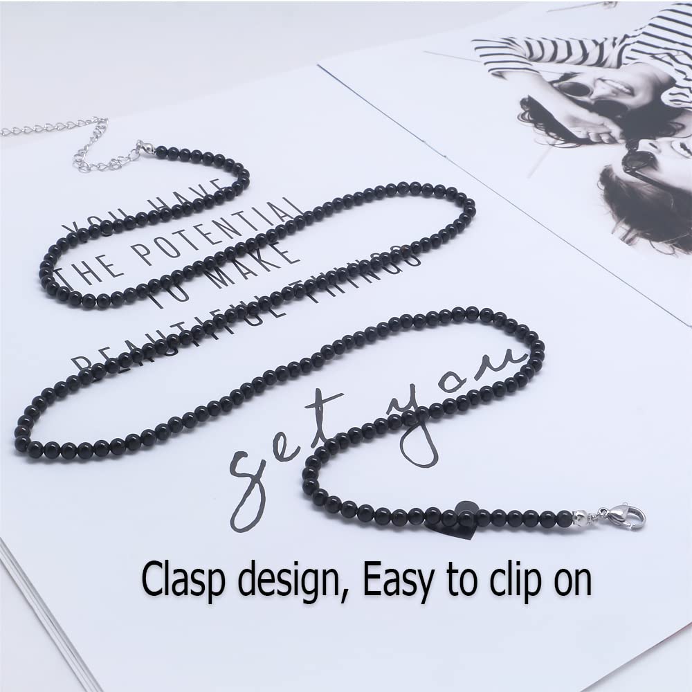 Waist Beads for Women, Gemstone Belly Chain Adjustable Beach Waist Jewelry Body Accessories for Women Girls Crystal Beaded Waist Chains (Black Agate)