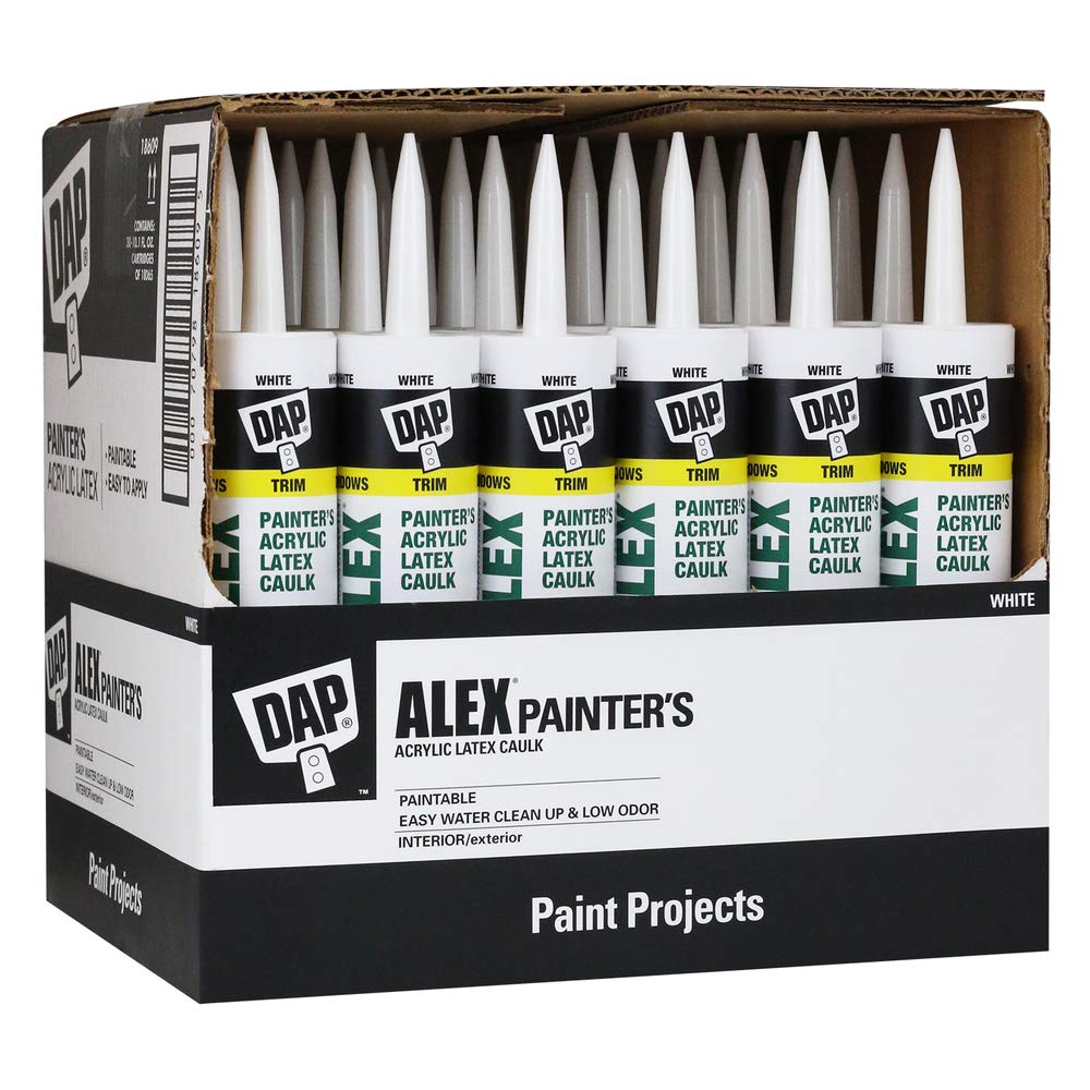 DAP Alex Painter's Acrylic Latex Caulk, White, 10.1 Oz, 30 Pack (7079818609)