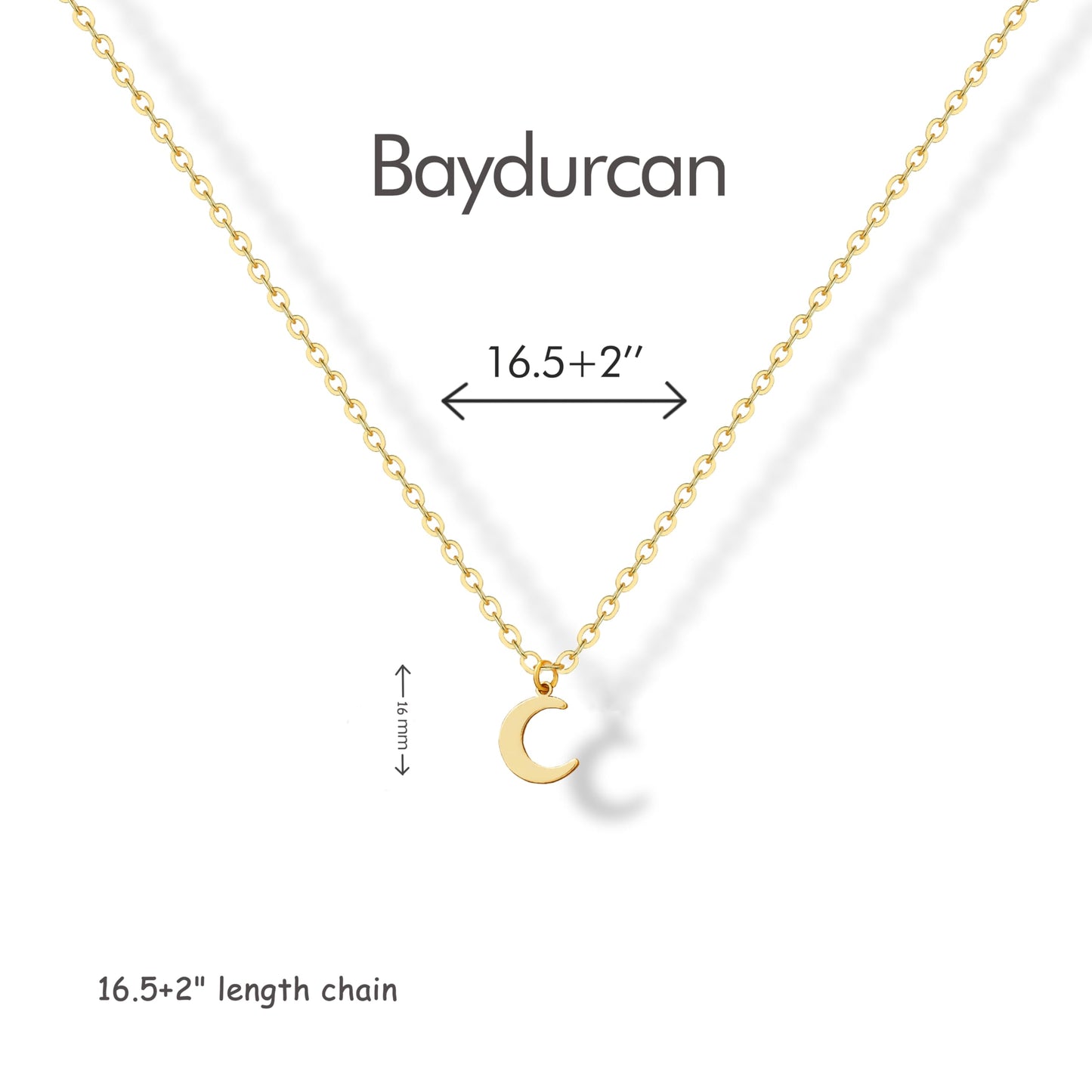 Baydurcan Crescent Moon Necklace Moon Necklaces for Women Emotional Support Gifts for Women(Crescent)