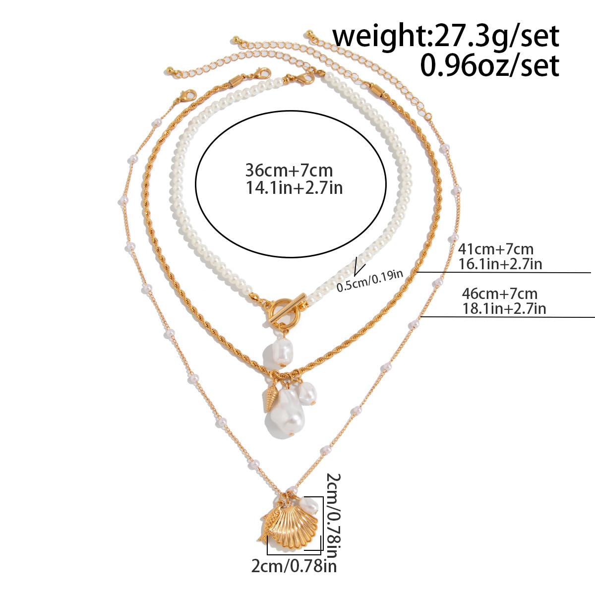 Seashell Necklace Beach Jewelry for Women Starfish Fish Necklace Boho Pearl Choker Sea Shell Necklaces for Women Beach Necklaces Summer Vacation Jewelry (Style1)