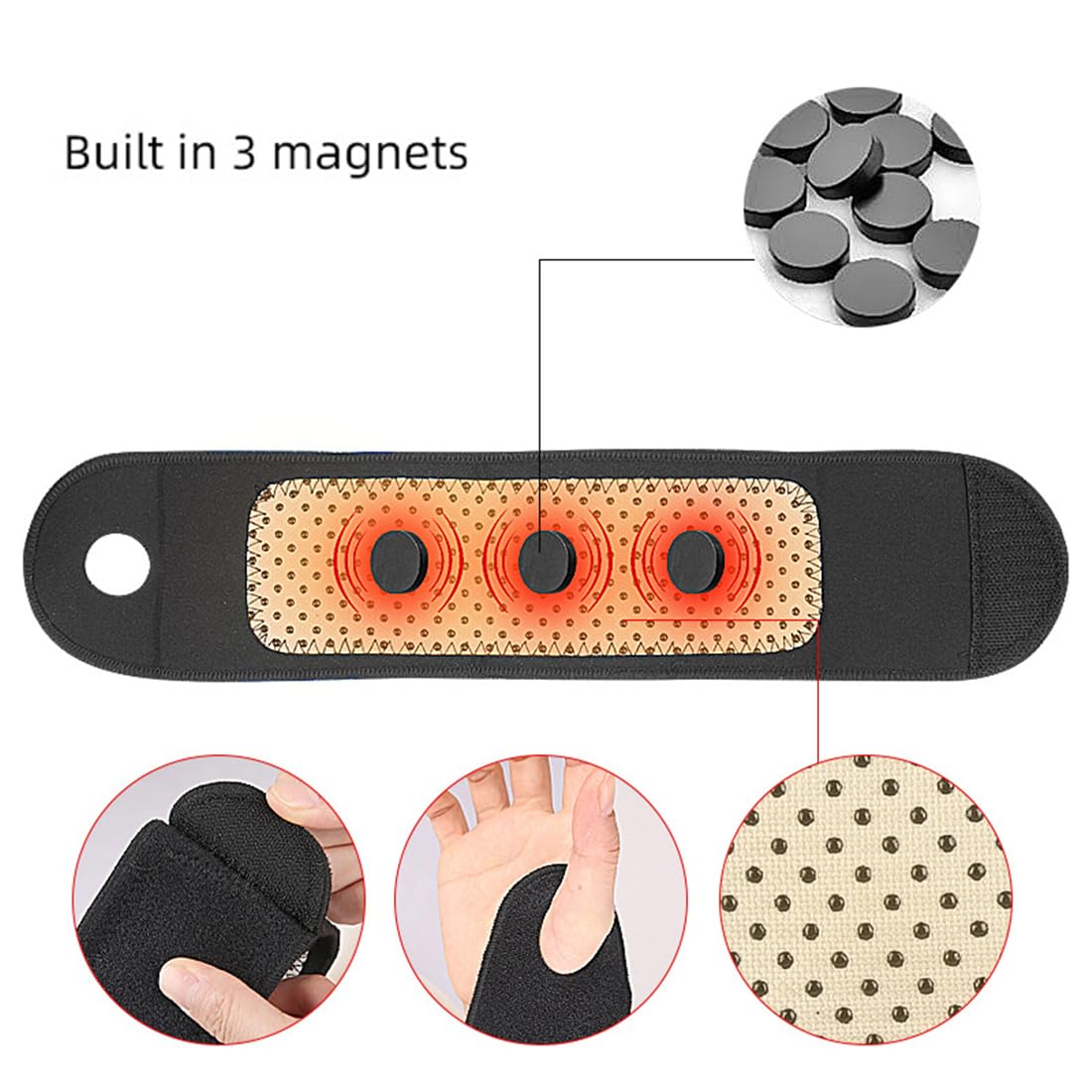 Price Xes Wrist Brace for Carpal Tunnel, 1 Pair Adjustable Wrist Straps with 3 Magnets, Magnetic Therapy Wristband for Arthritis Joint Pain Relief Injury Recovery