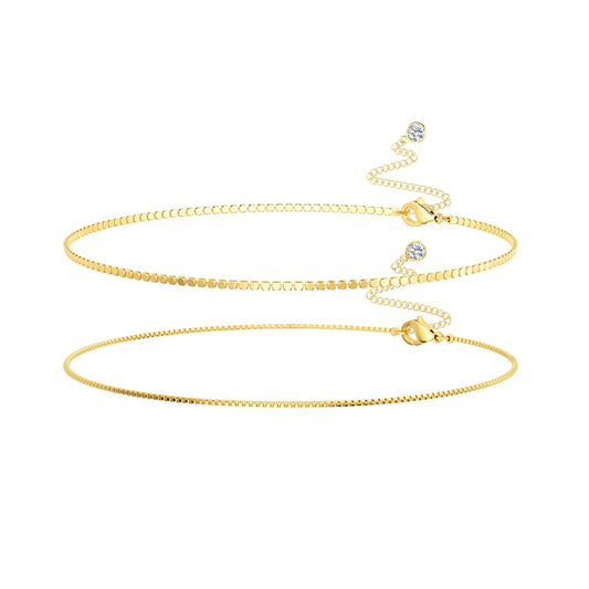 HABIKIP 14K Gold Plated Waist Chain for Women, 2PCS Dainty Layered Boho Gold Plated Belly Chain Belt Sexy Bikini Beach Box Waist Chain Adjustable Waterproof Body Chain Jewelry Accessories for Women