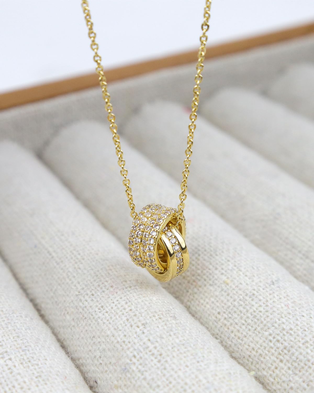 JA.S.JR 14K Gold Plated CZ Minimalist Dainty Pendant Necklace | Gold Necklace for Women | Daily Wear Gold Jewelry