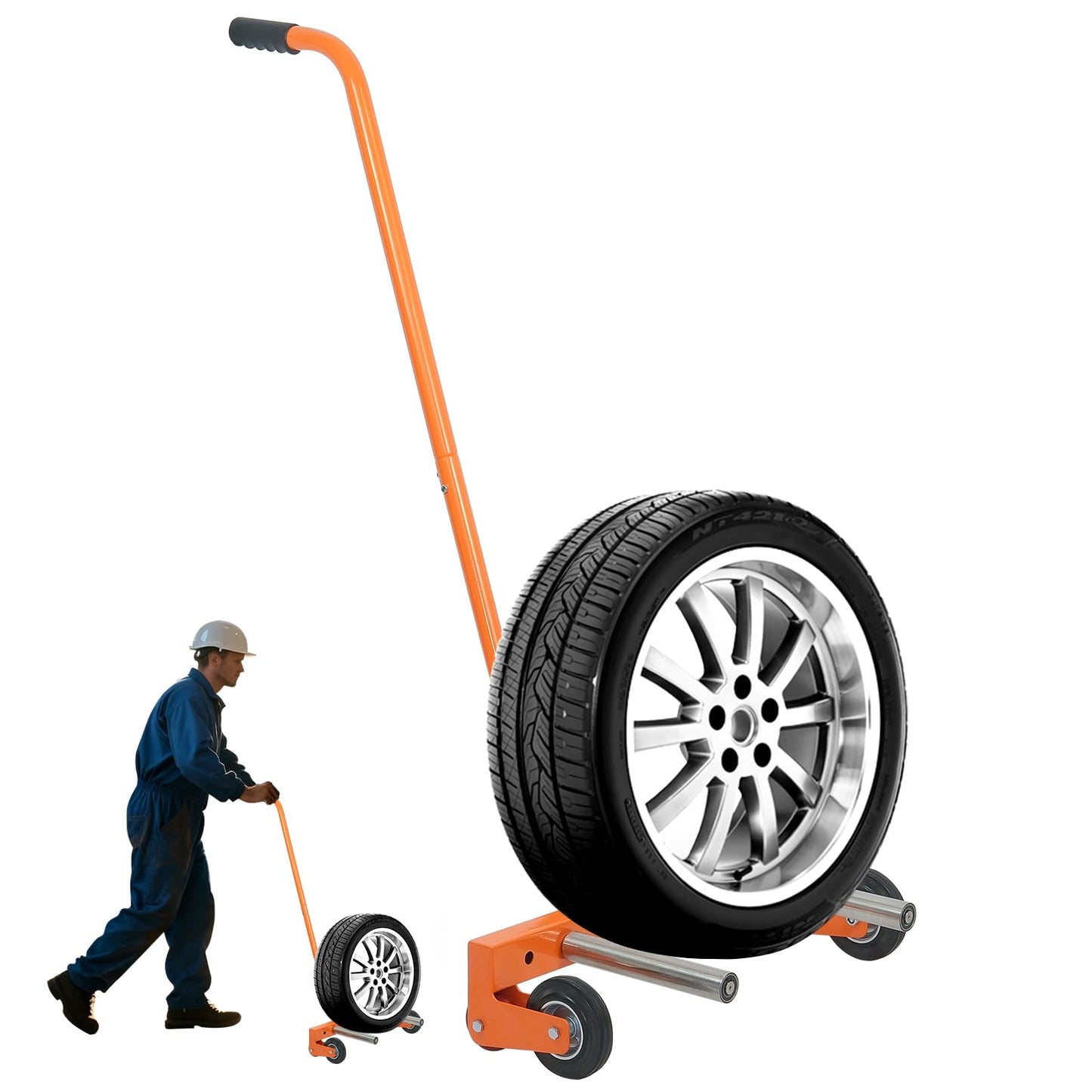 ALLOYNIX Tire Wheel Dolly 2.0 Pro | 500 lbs Heavy-Duty Truck Tire Lifting Tool | 9-33inch Adjustable Tire Cart Dollies with Rein