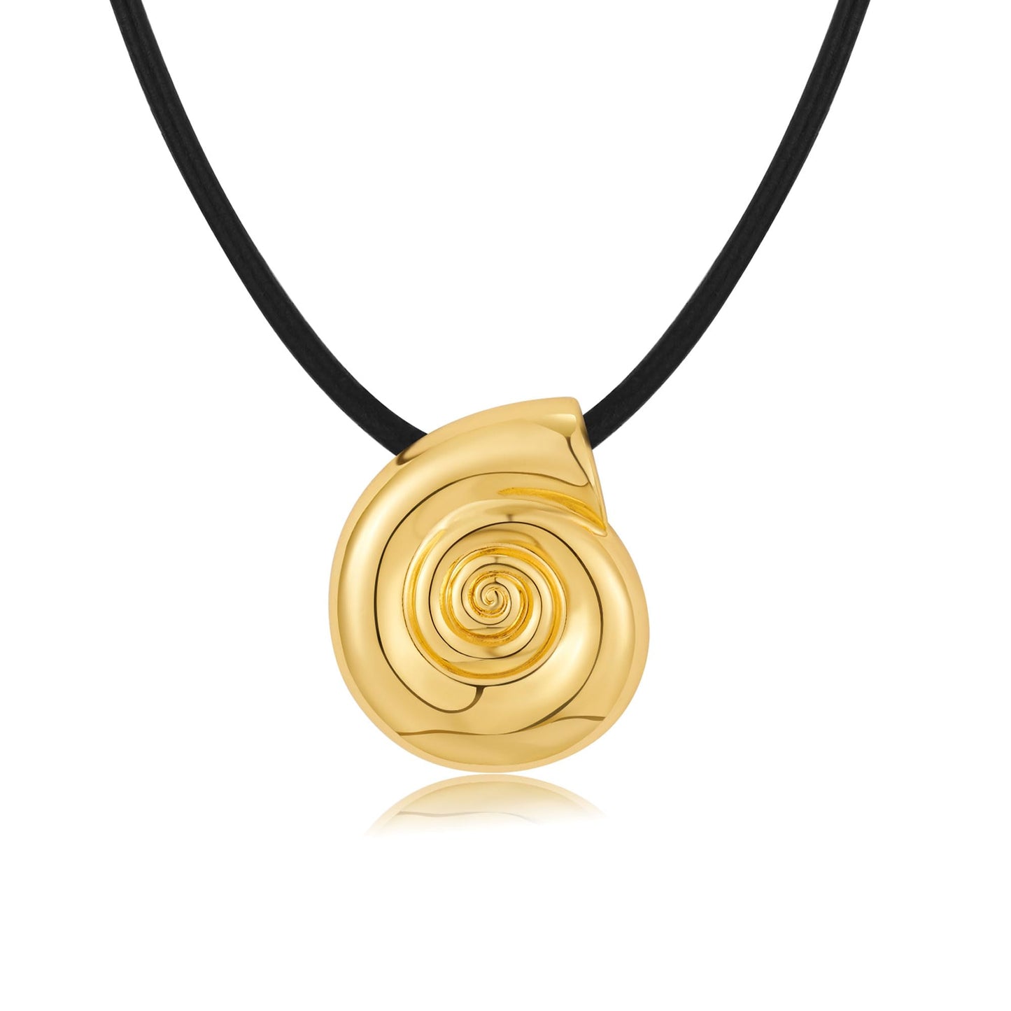 INNERDIVA Gold Shell Necklace for Women, Conch Snail Seashell Pendant Rope Necklace Shell Charm Pendant Necklace Boho Summer Beach Gifts
