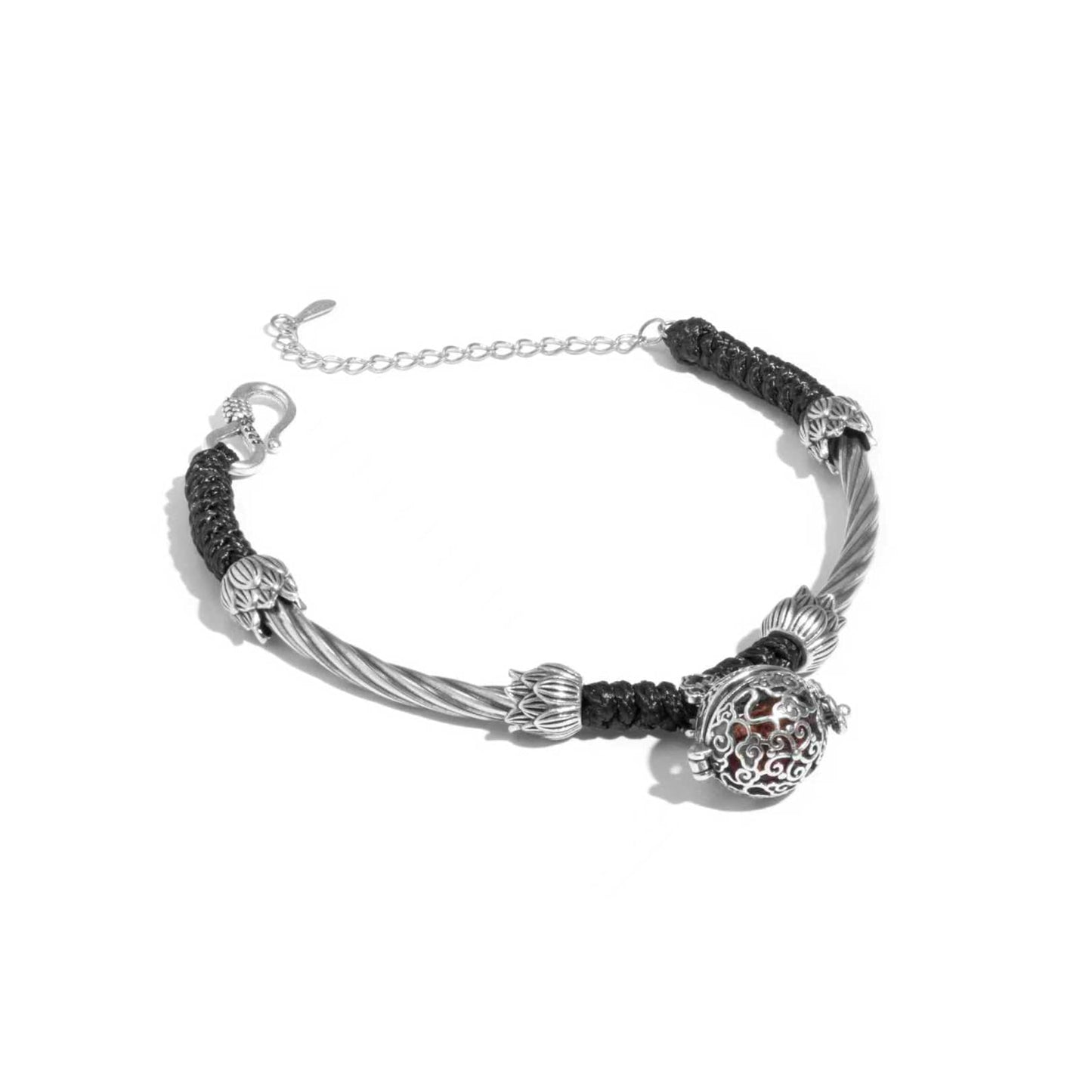 SATORY Scented Bracelet with Openable Locket, 14 Natural Scented Beads & 10 Refill Cotton Pods, Adjustable Silver Aromatherapy Jewelry (6.7-7.9 Inch), Unisex Gift for Lover, Friends