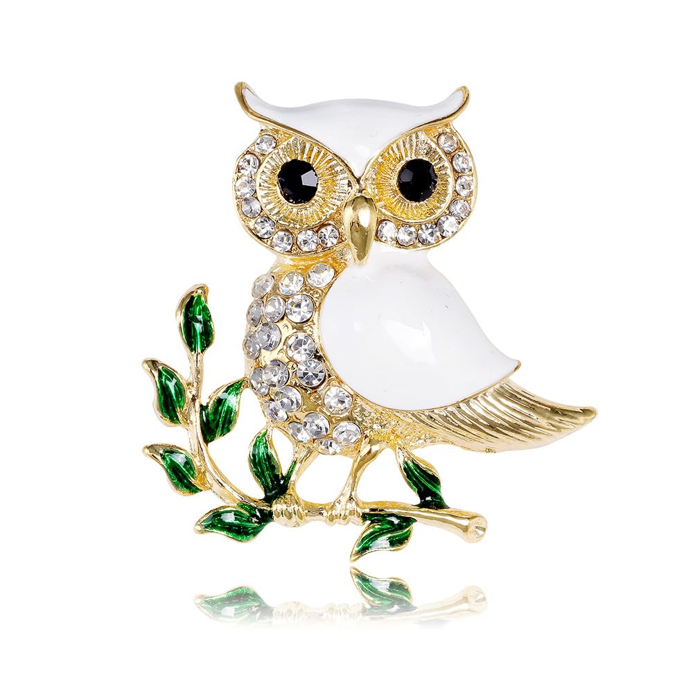 Owl Brooch for Women Rhinestones and Enamel Owl Pin Animal Brooch Birthday Holiday for Wife Girlfriend Mother
