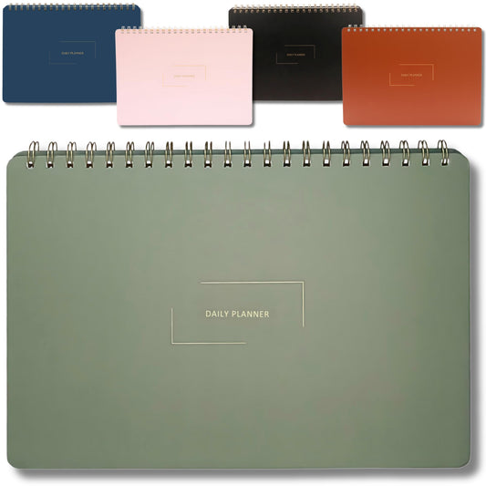 Merely Home Undated Daily Planner | 8.25” x 11.75” Work To-Do Notebook | ADHD Academic Organizer | Multi-Layout | Men and Women Planner | College Supplies | Evergreen | Landscape Layout
