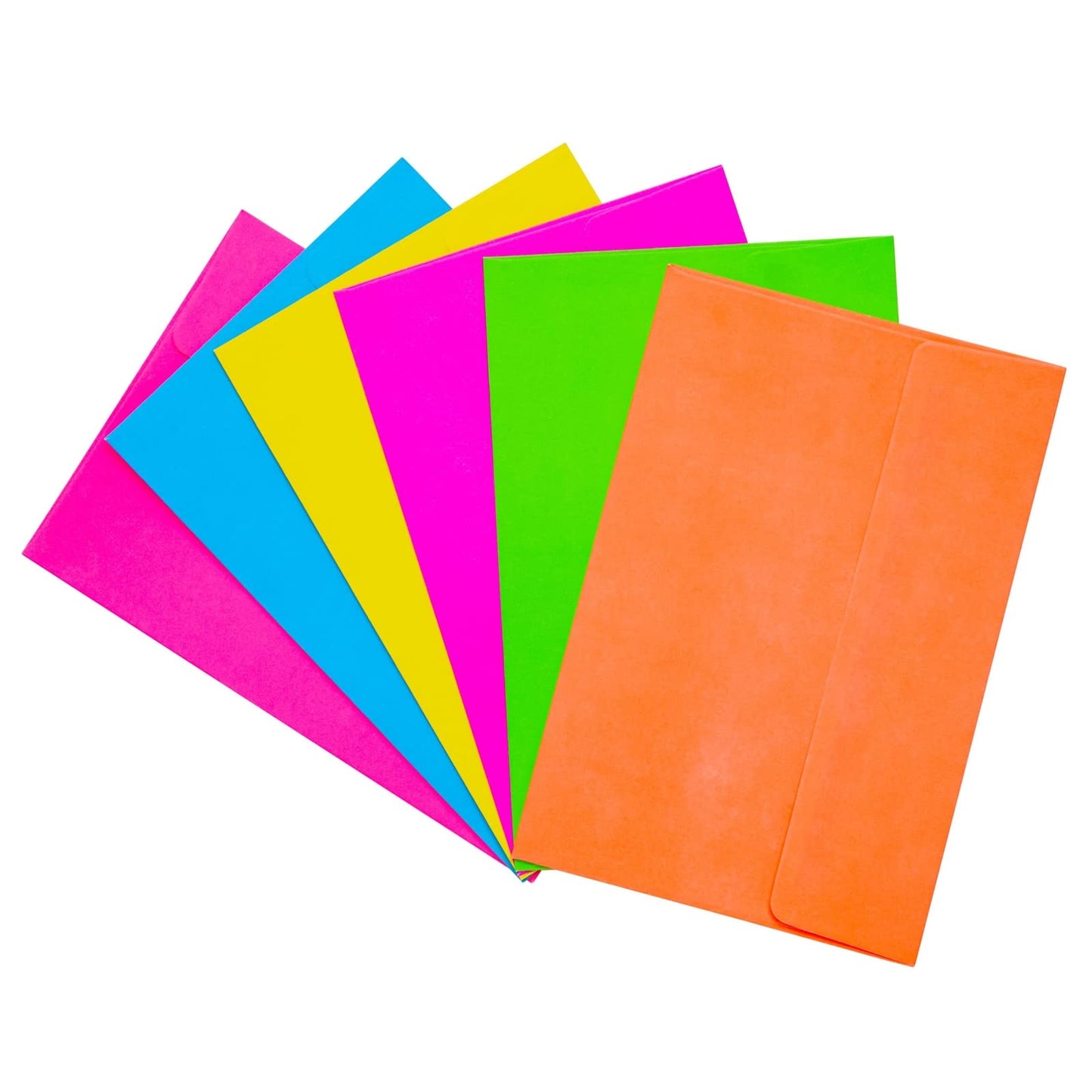 Paper Junkie 112 Pack Bright Neon Colored Envelopes with Self-Adhesive, Bulk Set for 4x6 Invitations, Greeting Cards, Birthday, Baby Shower (A6 Cards and Envelopes)