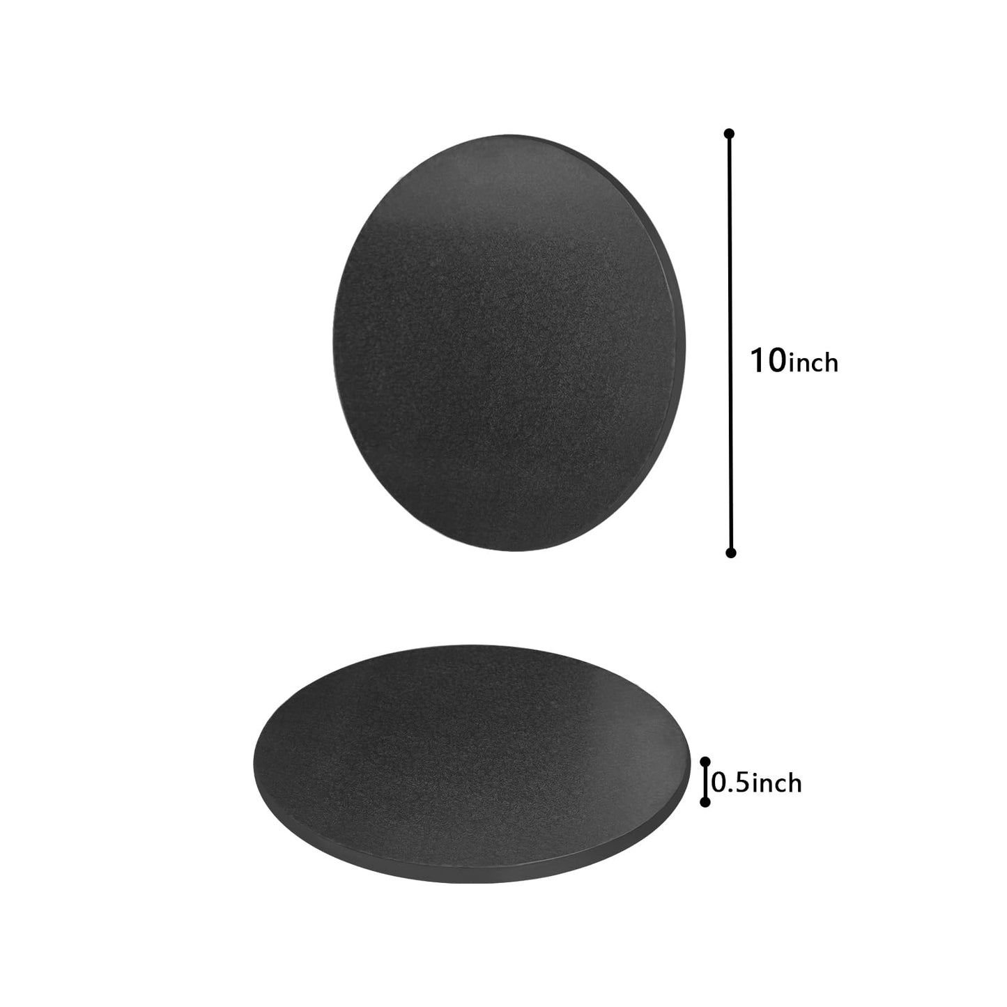 12 PCS Cake Drums, 1/2 Inch Thick 10 Inch Round Cake Boards, Black, Professional Quality Cake Cardboards, Card Base, Cake Mat-Black