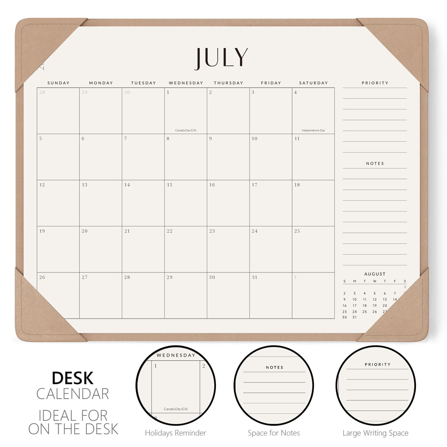 Jotsome Desk Calendar 2026 - 2027 with Desktop Mat, Large Desk Pad Calendar From Now to June 2027 22x17 inch, Desk Blotter Calendar for Home Office and School, Easy Planning, Gift for the Holidays, Apricot