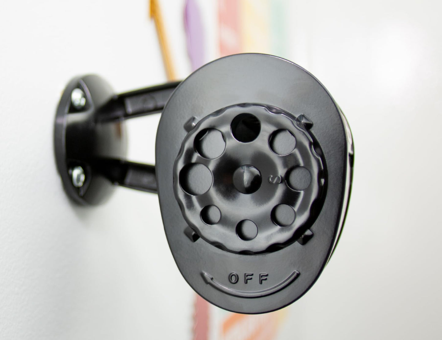 Bostitch Office Wall Mount Manual Pencil Sharpener, 8 Hole Dial, 6X Longer Cutter Life, Vertical or Horizontal Mounting, Black