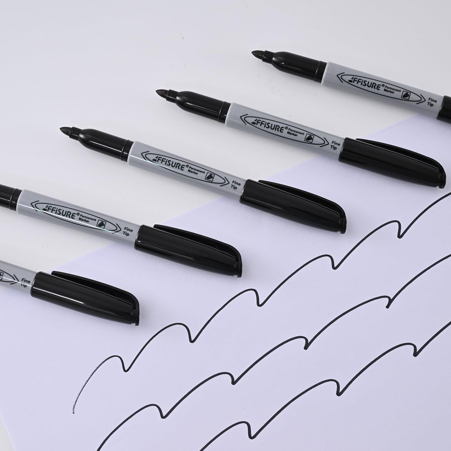 Permanent markers, 120 packs permanent markers bulk, quick drying in one second, waterproof, smooth, not easy to erase, durable, can be marked on glass, tiles and cloth, office supplies,Gray shell