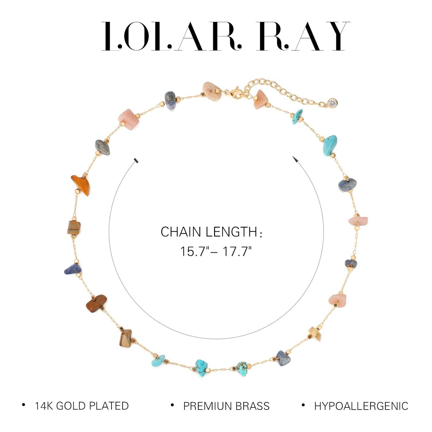 LOLAR RAY Turquoise Jewelry for Women - 14K Gold Plated Colorful Choker Boho Necklaces for Women Summer Beach Boho Choker Bead Gift