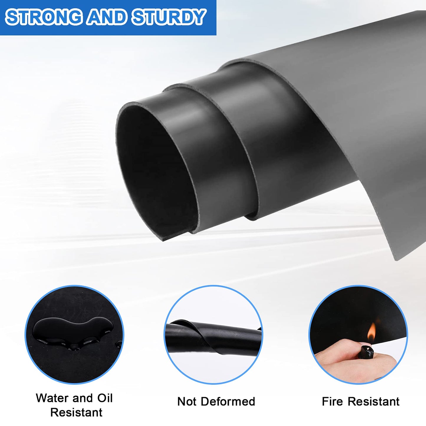 Neoprene Rubber Sheet Roll - 1/16 Inch Thick x 4 Inch Wide x 10 Feet Long Solid Rubber Gasket Seal for DIY Gaskets, Pads, Seals, Crafts, Flooring, Cushioning of Anti-Vibration, Anti-Slip