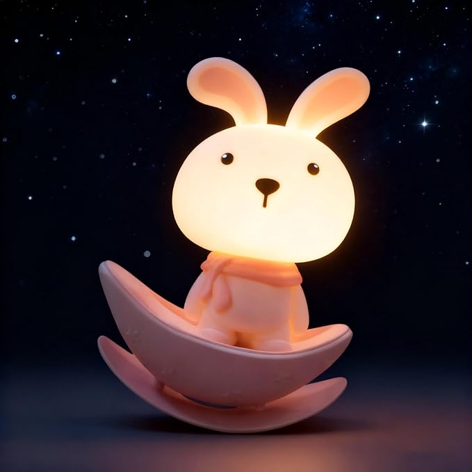 Night Lights for Kids,Rechargeable Nursery Night light,Small Lamps for Baby Nursery,Pink Lamps Bunny, Soft Warm Light,Breastfeeding,Sleep Aid,Cute Funny Gifts for Baby Toddler Kids Boys Girls