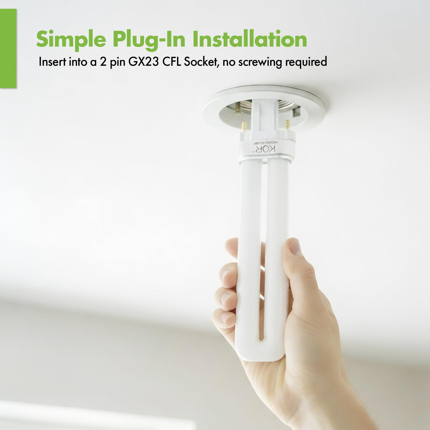 KOR (4 Pack) PL13S/27/ECO - Compact Fluorescent Plug-in - 13 Watt - 120 Volt - T4-2-Pin (GX23) - 2,700 Kelvin (Soft White)
