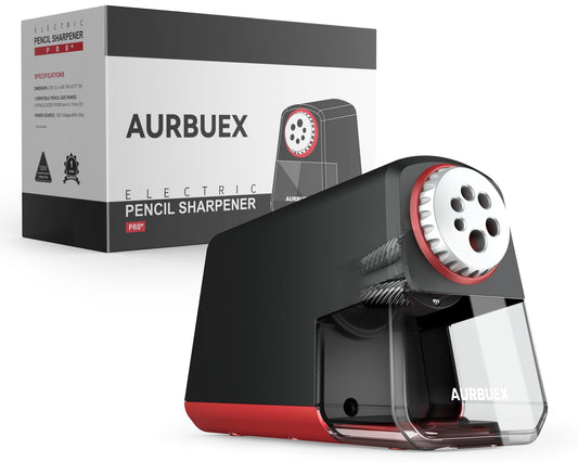 Aurbuex Heavy Duty Electric Pencil Sharpener S280, 3s Fast Sharpening, Dual Cutter Design, Zinc Alloy Blade for 12,000+ Sharpenings, Auto Start/Stop, for 6–12 mm Pencils, Classroom & Office Use