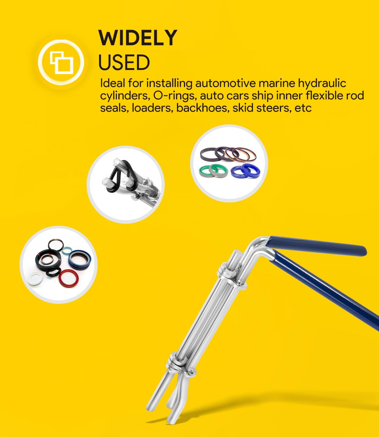 5 Pack Hydraulic Seal Installation Tool Kit, Hydraulic Cylinder Piston Repair Seal Tools, U-Cup Rod Seal Installation Tool Kits, Upgraded Seal Twistor Install Tool Set with Pick and Hook Set
