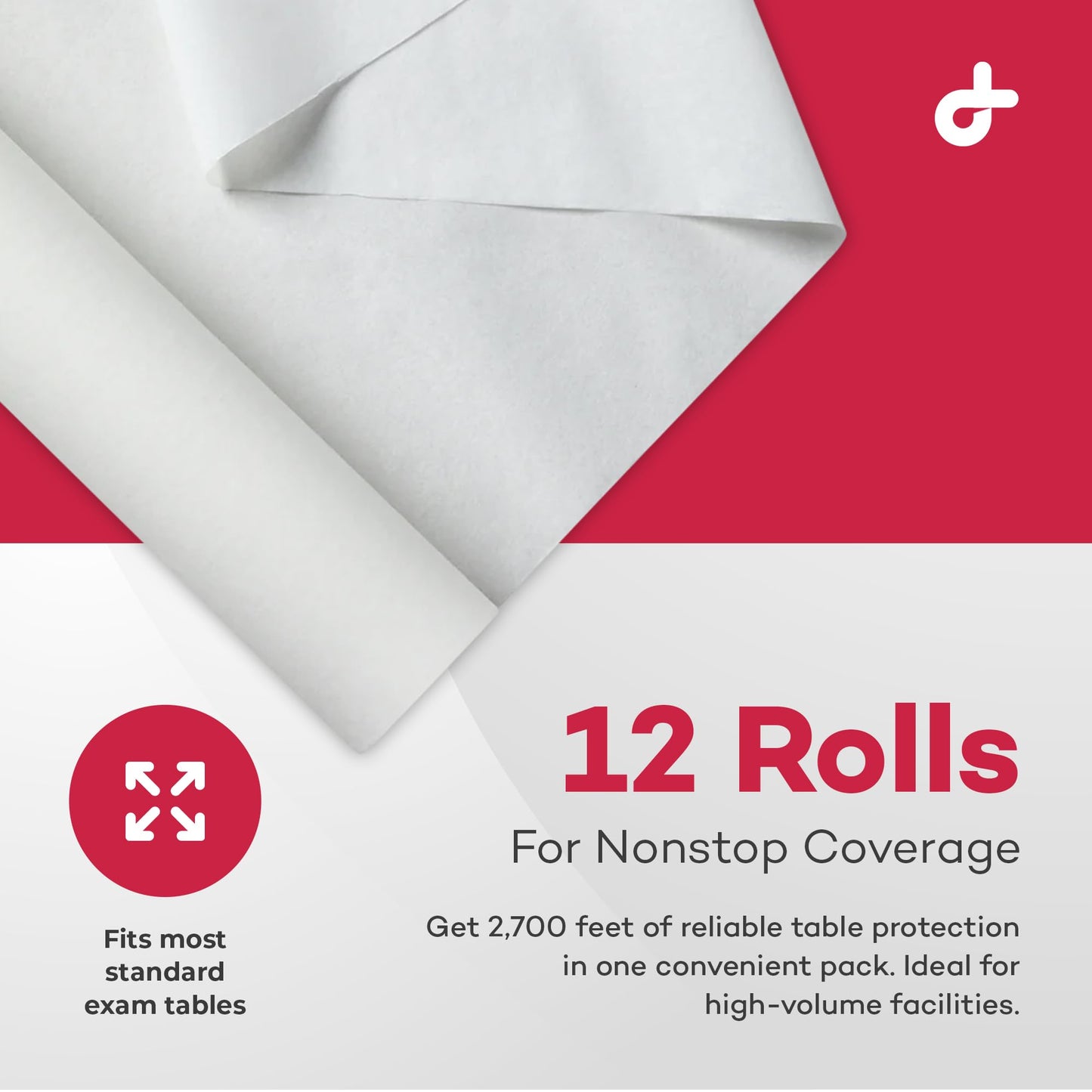 Dealmed Exam Table Paper (12 Rolls) 14” x 225' Smooth, White Medical Exam Cover for Doctor’s Offices, Medical Facilities, Patternmaking, Tracing and More