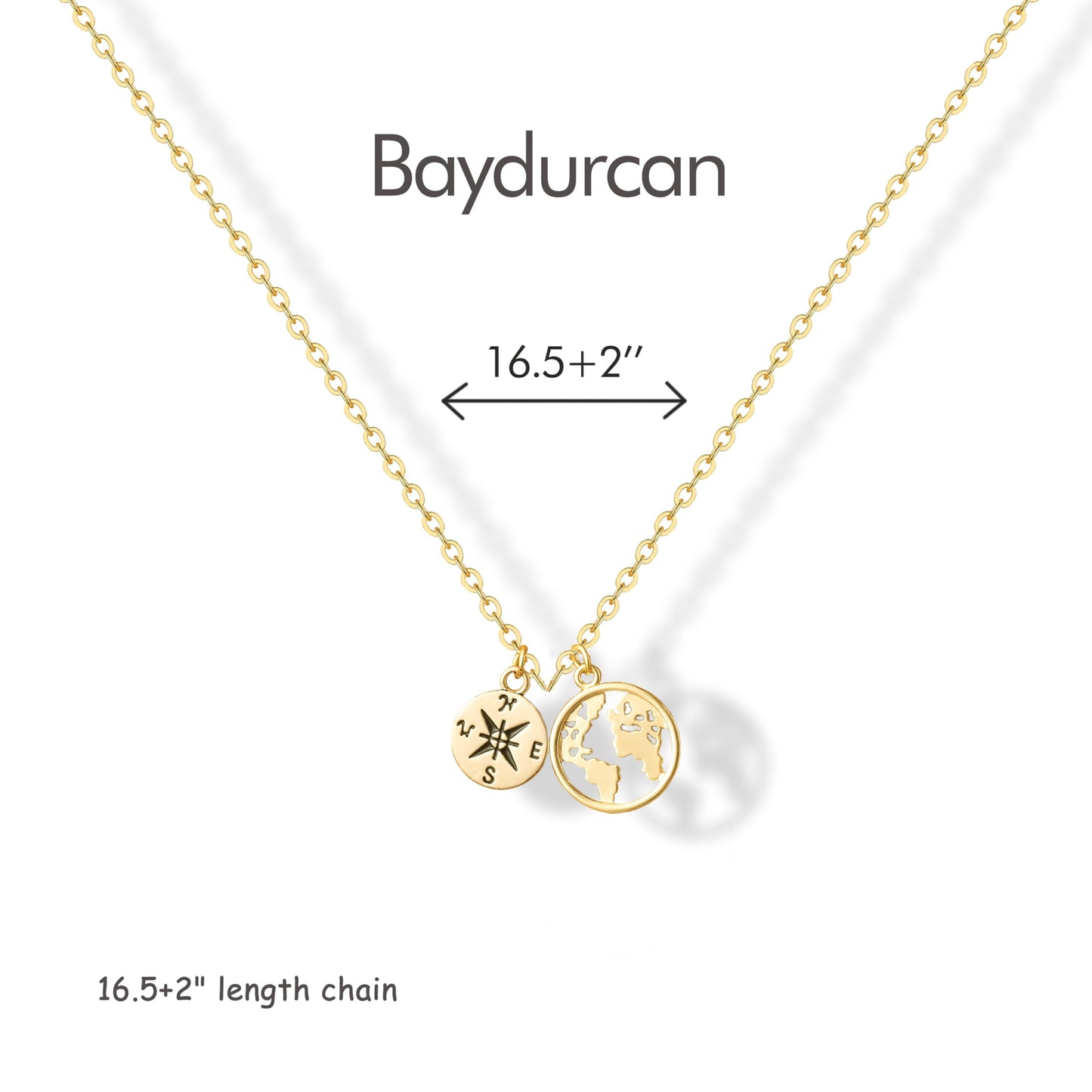 Baydurcan Gold Compass Necklace for Women Graduation Gifts Back to School Gifts for Women Travel Jewelry (Compass Necklace)