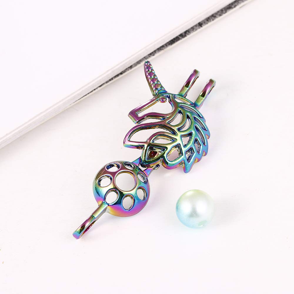 Vie jeune Mixed Pearl Cage Locket Pendants Set, Essential Oil Diffuser DIY Necklace Bracelet Jewelry Making Craft, Bulk Beads Aromatherapy Diffuser Charms Gifts for Women (Random 30pcs Rainbow Color)