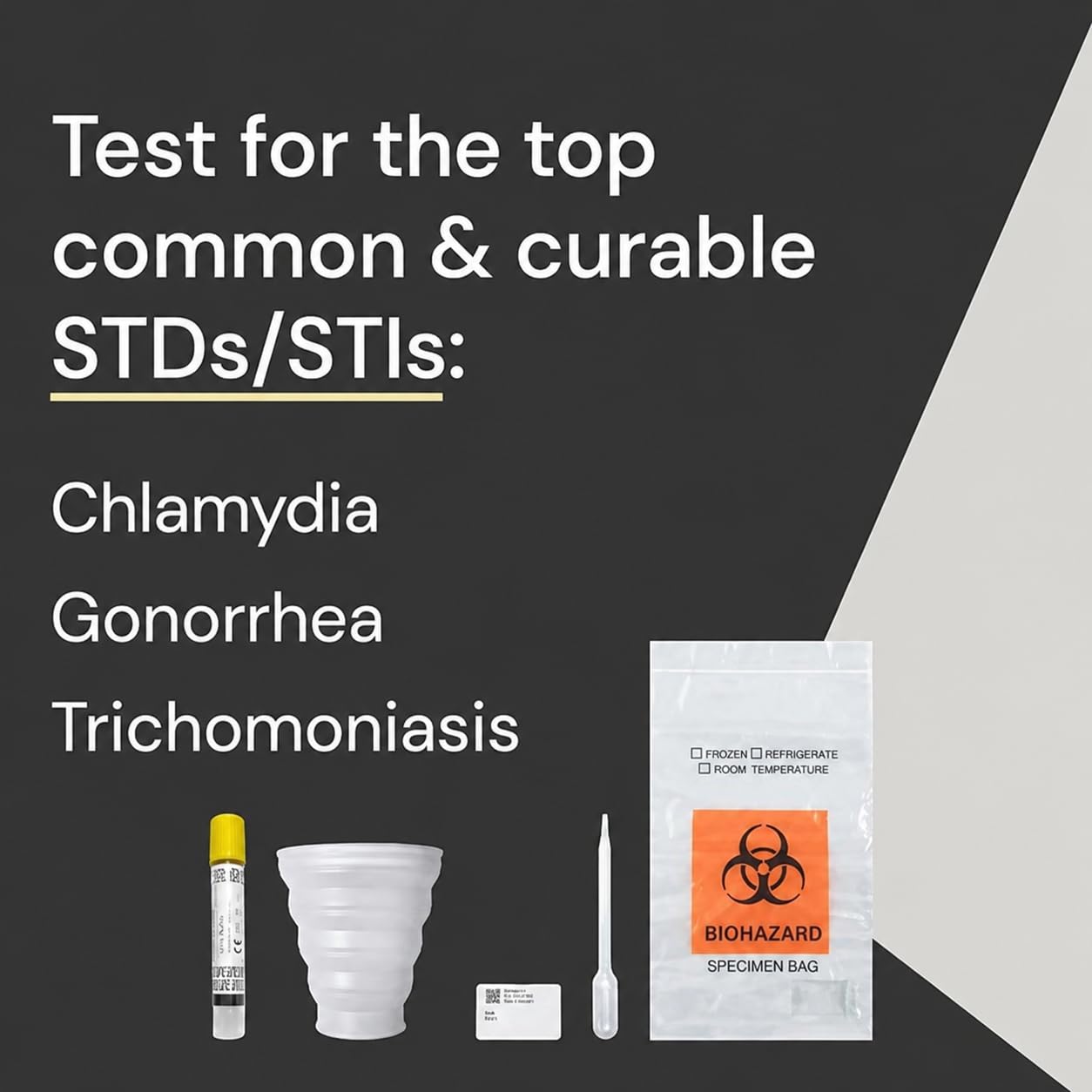 Simple HealthKit At-Home Common STD Test Kit for Chlamydia, Gonorrhea & Trichomoniasis - Tests for the Most Common STDs - Free Follow-Up/Telehealth & High Quality Lab Results