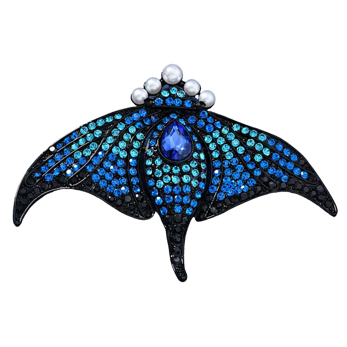Manta Ray Brooch for Women Rhinestone Manta Ray Pin Marine Animal Brooch Birthday Holiday for Friends and Family