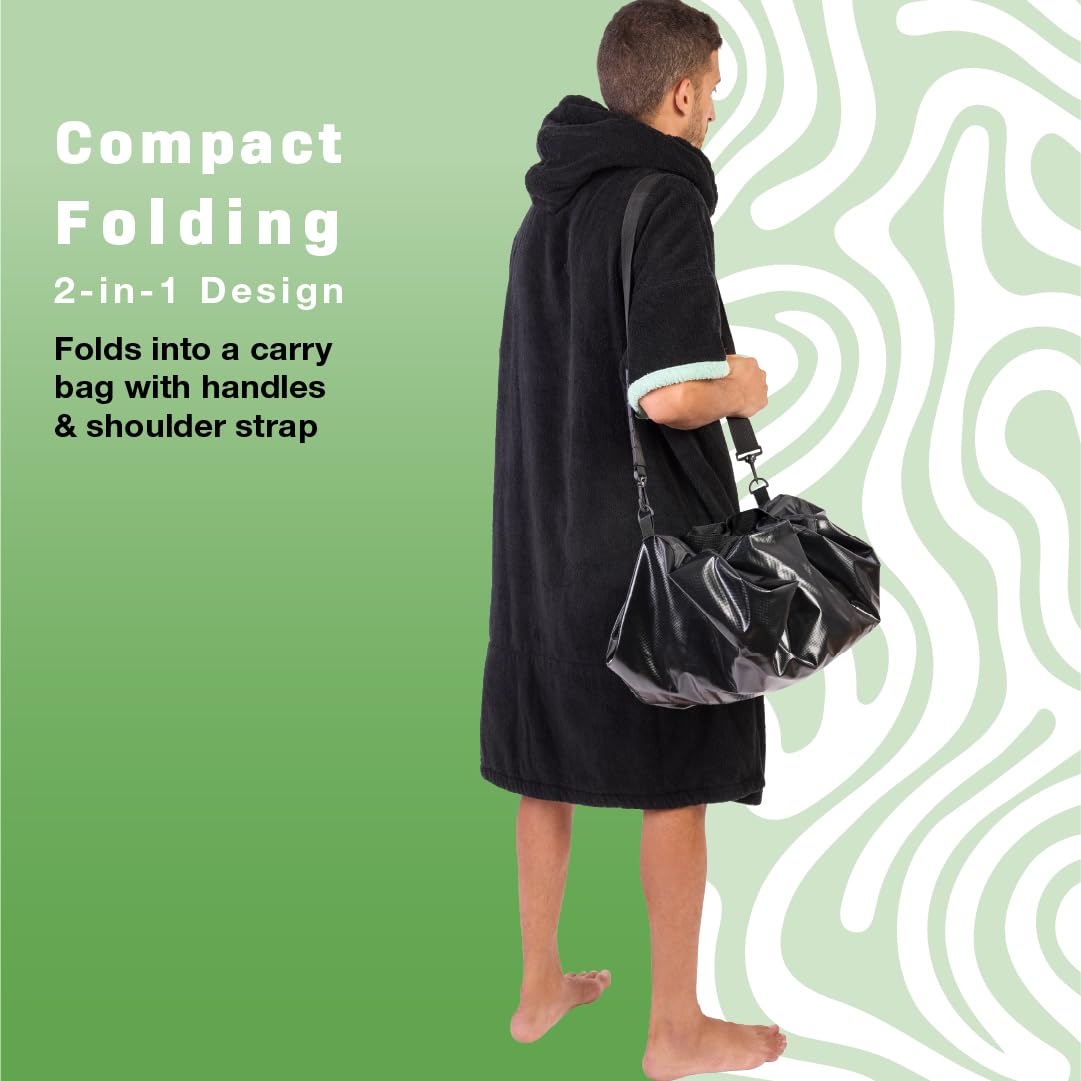 IslandMat Wetsuit Changing Mat; Compact 2-in-1 Wetsuit Bag with Waterproof 5000X Tech; Keep You & Surfing Accessories Clean; Keep Your Car Clean & Dry; Surf Gift for Water Sports, Scuba & Diving