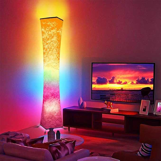 Floor Lamp, RGB Color Changing Led Smart Lamp, Music Sync, APP Remote Control, 62'' Standing Lamp for Living Room Bedroom Game Room