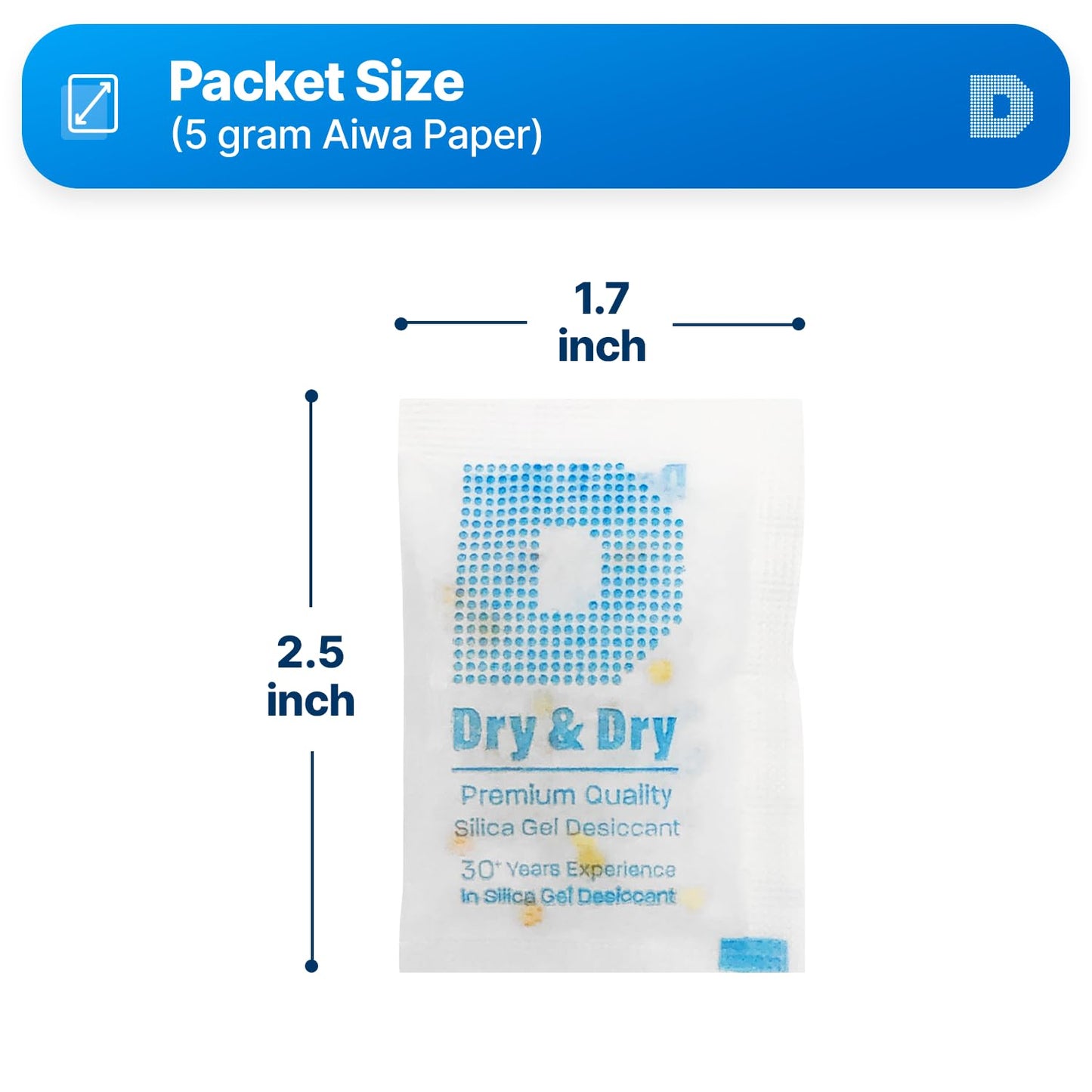 Dry & Dry 5 Gram [400 Packets] Orange Indicating Silica Gel Packets Desiccants Silica Packets - Rechargeable Moisture Absorbers for Food Storage, Electronics, 3D Filament & Safes