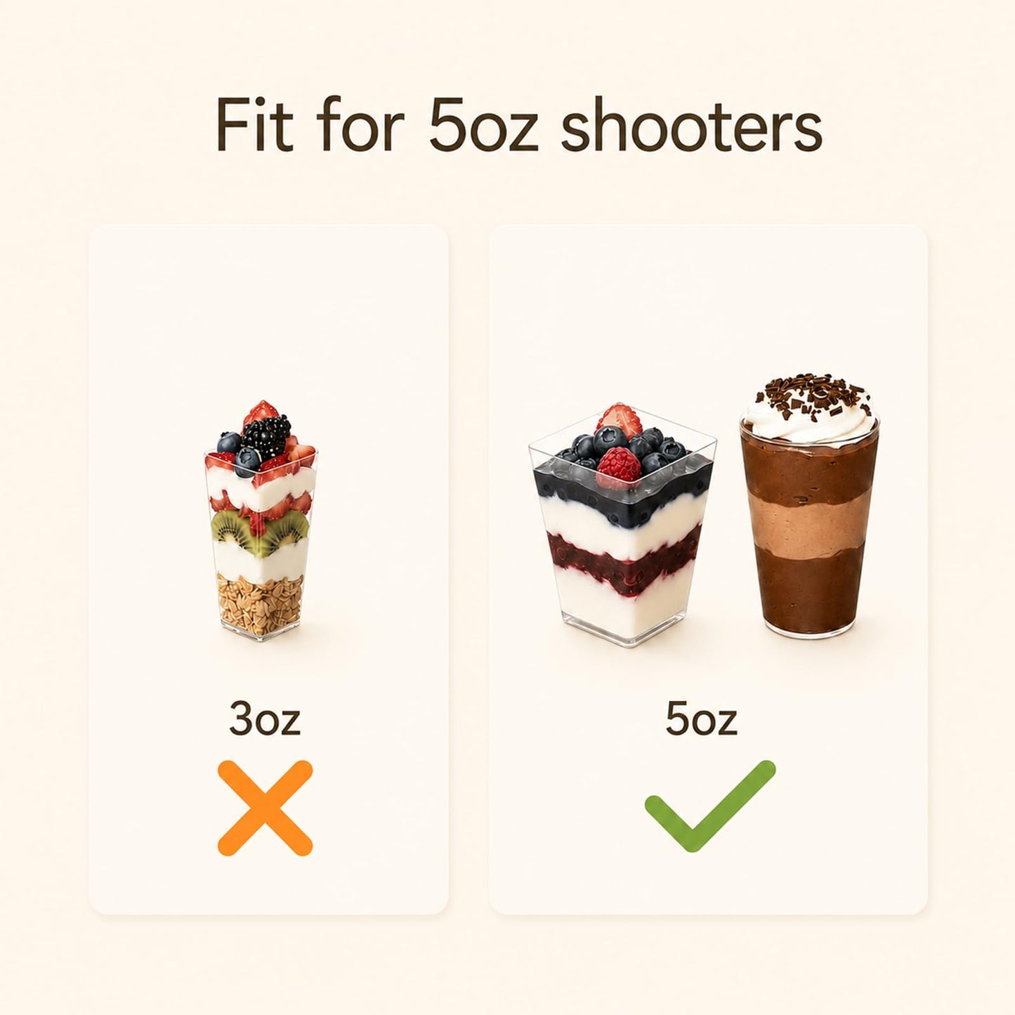 JRWTY Dessert Shooter Boxes 5 Pack, Each Box Holds 20 Count 5 oz Dessert Shooter Cups, Food-Grade Dessert Cup Holder Boxes with Inserts, Dessert Shooter Box Packaging for Parties, Catering (Brown)