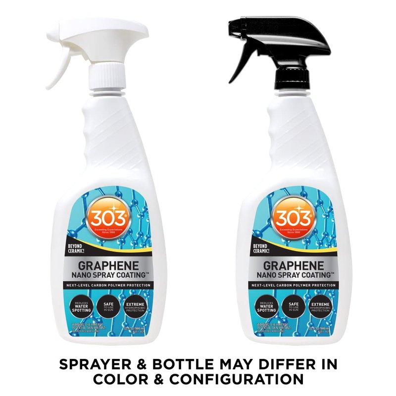 303 Products Marine Graphene Nano Spray Coating - Next Level Protection - Enhances Gloss and Depth - Reduces Water Spotting - UV Ray Protection- Safe to Use in the Sun - 32 fl. oz. (30251), White